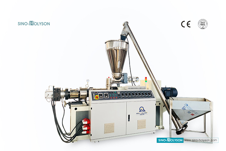 42 Rpm Plastic Conical Double / Twin Screw Extruder For 1800KG Capacity