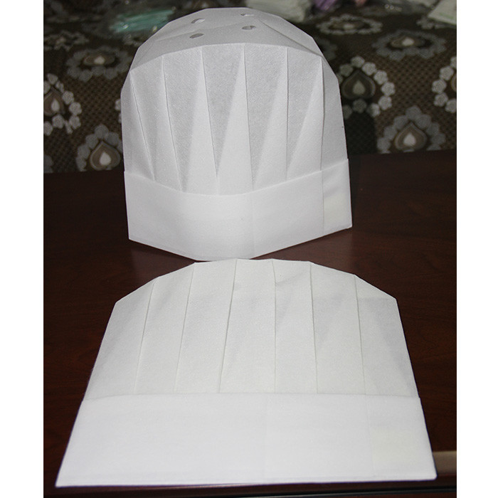 Nonwoven / Paper Disposable Head Cap , Disposable Forage Hats Round Shape