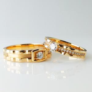 Wholesale Creative Wedding Party 10g Engagement Rings Couple Set Gold from china suppliers
