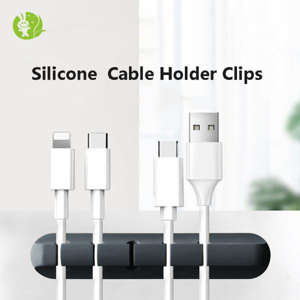 Wholesale Silicone Winder Earphone Wire Storage Charger Desk Cable Holder Clips