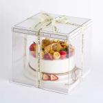 Transparent Custom Luxury Clear Tall Wedding Food Handmade OEM Square Plastic
