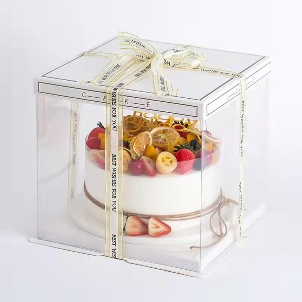 Transparent Custom Luxury Clear Tall Wedding Food Handmade OEM Square Plastic