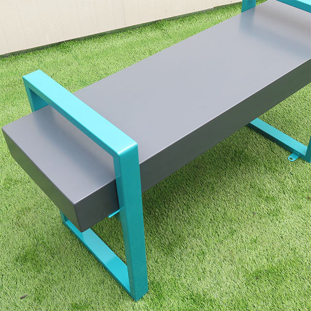 Factory Outlet Contemporary Solid Wood Steel Bench Simple Design Park Bench