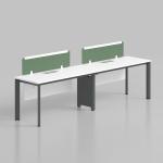 W3600*D1200*H750MM Straight Office Furniture Modular 6 Seater White Computer