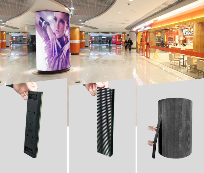 1R1G1B Black Flexible Video Screen Rental , Flexible Video Display 62.5*250mm