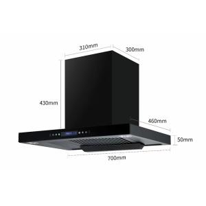 Wholesale Low Noise Electric T Shape Chimney Hood Wall Mounted Stainless Steel Filter Black Color from china suppliers