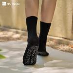 Stripe Cuff Breathable Mesh Anti Slip Gym Pilates Grip Crew Yoga Socks