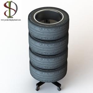 Wholesale Removable 4 Tire Rack Automobile Repair Stand Metal Display Rack from china suppliers