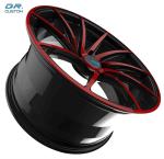 PCD 120 18 Inch Monoblock Wheels 6061 T6 Alloy Red Black Face