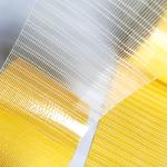 Yellow Hot Melt Cross Weave Tape Self Adhesive Fiberglass Mesh Tape 48mm