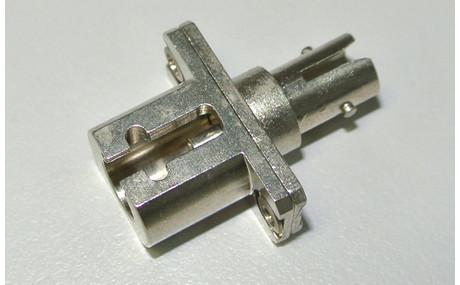 Fiber optic adapter ST to LC hybrid adapter metal housing low insertion loss two