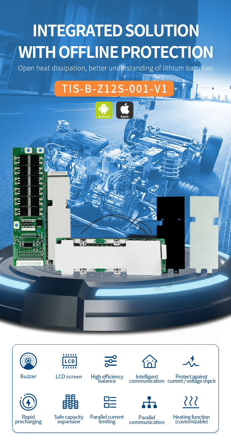 All In One Smart BMS For LiFePO4 Batteries UART BT RS485 CAN Compatible 8S 24V 100A-300A