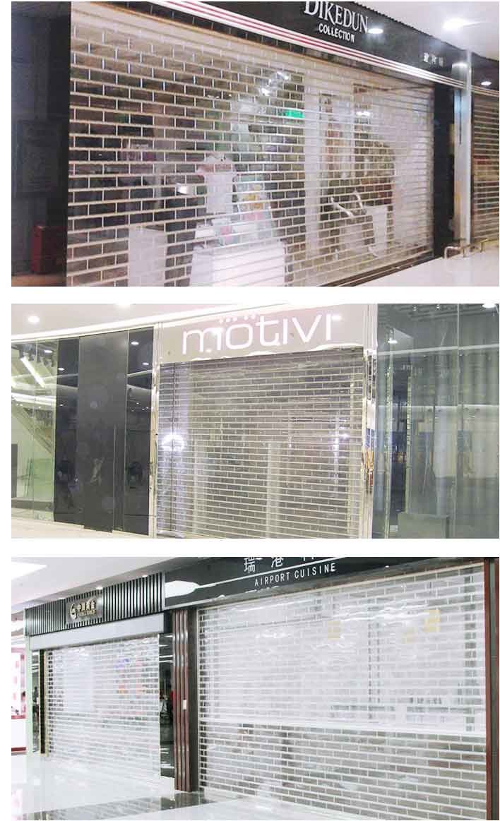 Full View Commercial Glass 8x6 Roll Up Door 50DB Soundproof Automatic Roller Doors