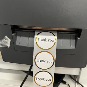Wholesale Gold Foil Private Thank You Label Sticker Roll Adhesive with Custom Design Printing from china suppliers