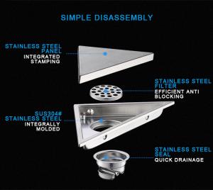 Wholesale Triangle Type Ss Floor Drain Toilet Accessories For Bathroom Kitchen Drainage System from china suppliers