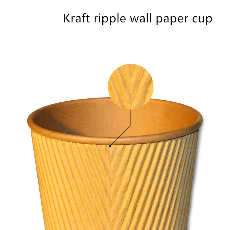 Corrugated Paper Take Away Hot Drink Cup Disposable For Coffee Tea Beverage