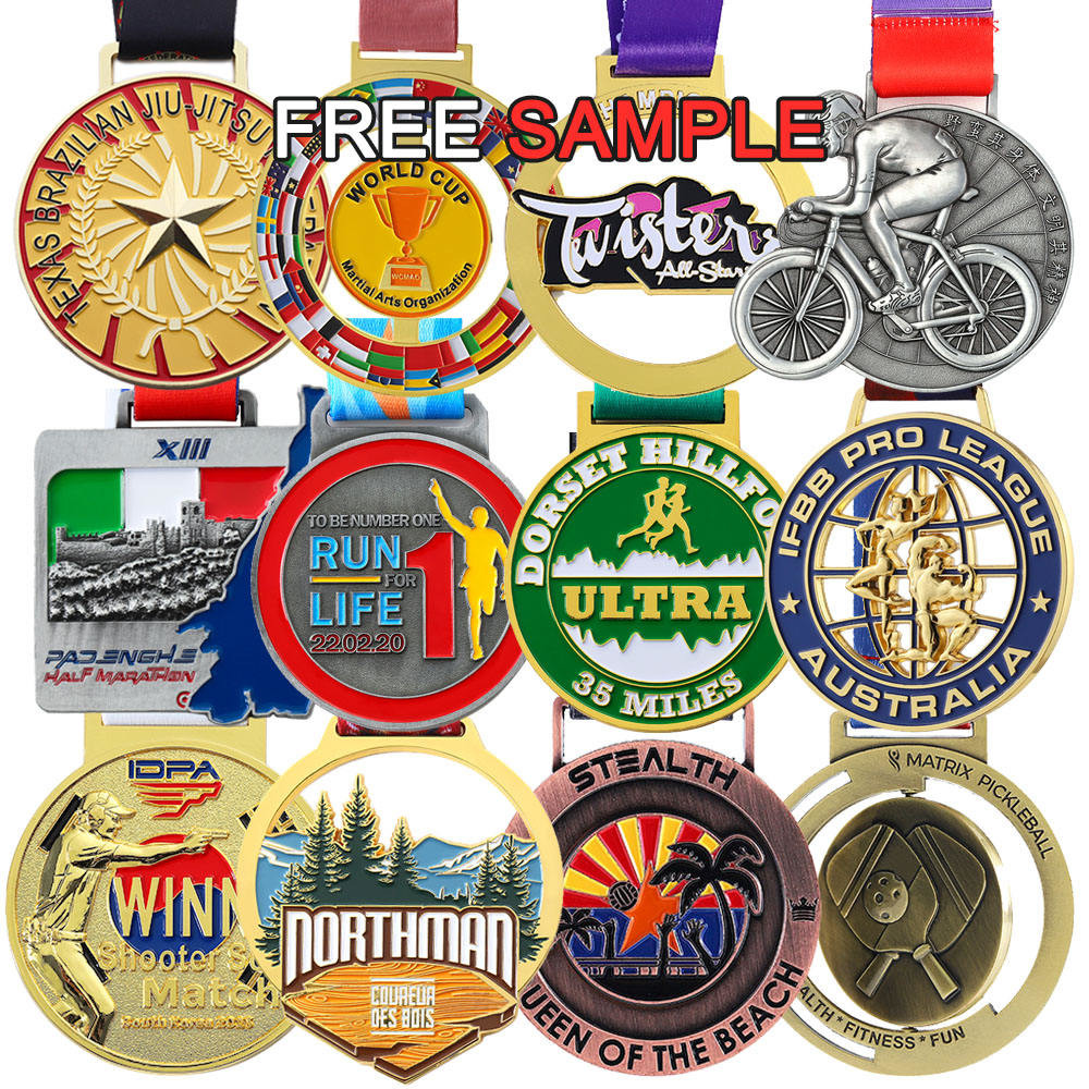 Zinc Alloy Metal Sports Custom Medals 2D 3D Gold Silver Award Medal