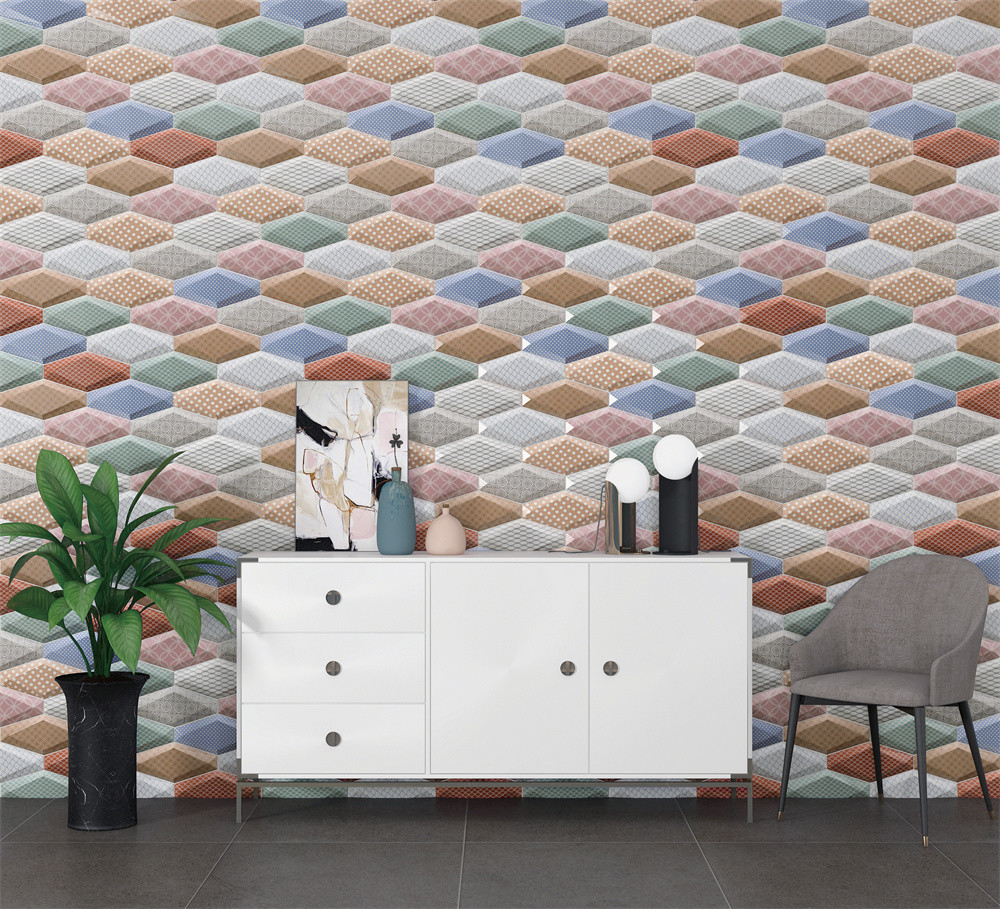 Colorful Bevelled Bread Wall Tiles 10x20cm AAA Grade Subway Tiles For Dining Room