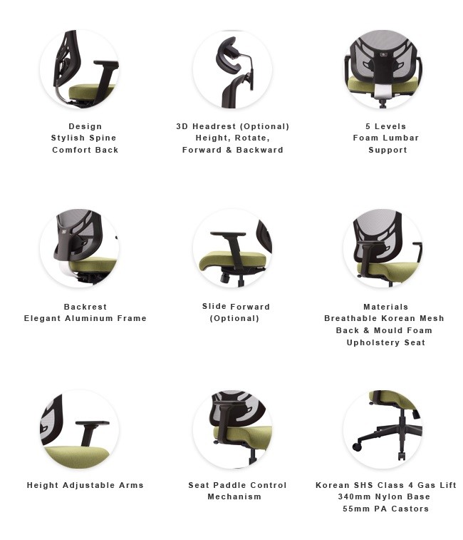 IVINO Mesh Back Foam Seat Ergonomic Office Chair Computer Task Chairs