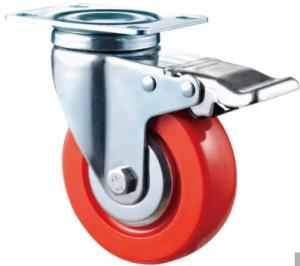 Wholesale Locking Wheel Red Urethane Casters With Brakes from china suppliers