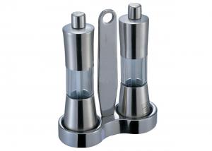Wholesale Stainless Steel Salt And Pepper Shaker And Mill , Commercial Buffet Supplies 2 Pieces Flavour Bottles Set With Handle from china suppliers