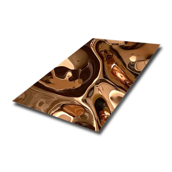Golden Large Water Ripple Stainless Steel Sheet Decorative Wall Panel Wear