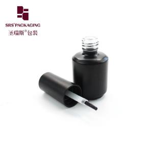 Wholesale 1/2 oz 15ml empty frosted black nail polish remover glass bottle from china suppliers