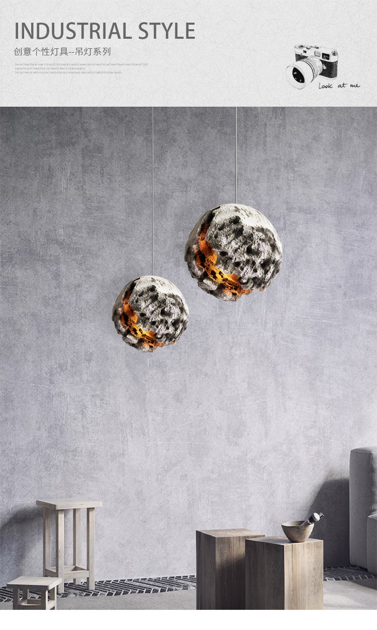 Irregular Planet Wabi Sabi LED Chandelier Restaurant Bedroom Model Room hanging Lighting(WH-VP-170)
