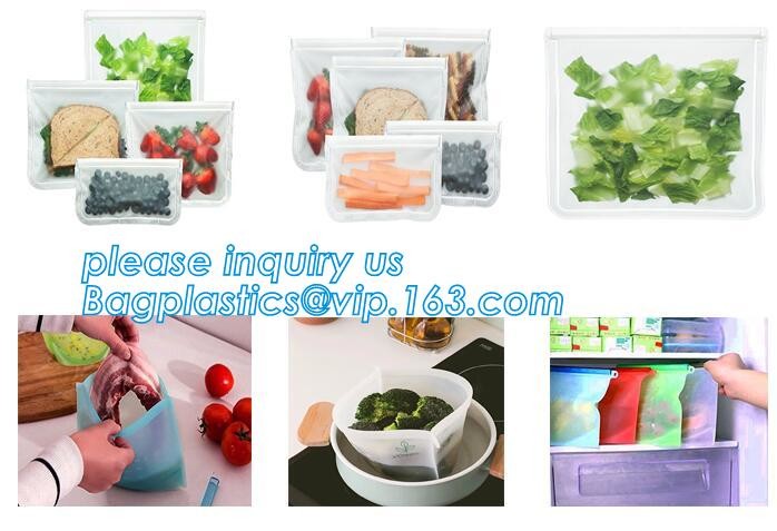 PLA compostable plastic fresh vegetables packaging bag,Custom Logo k Reusable Silicone Fresh Sandwich Cooking Bag