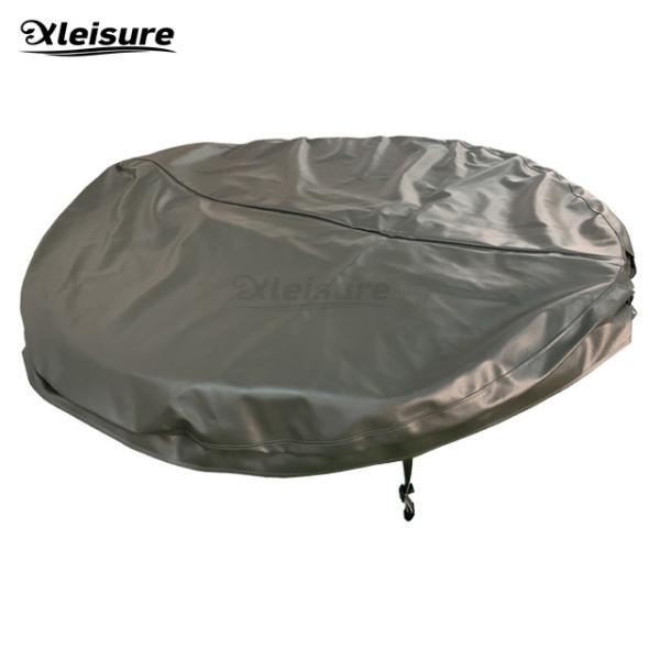 spa hot tub vinyl leather cover skin round lid for heated wooden tub without