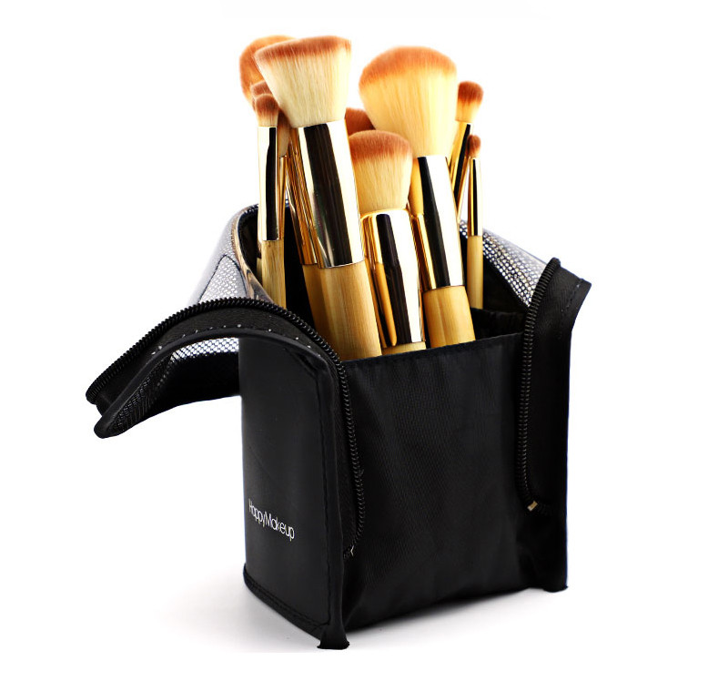 Wear-Resistant Polyester Fabric Cosmetic Brush Bag for Travel