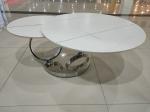 Stainless Steel 80cm 55cm Round Rotating Coffee Table