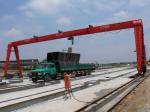 MH15t - 25m - 15m Railway Yard Single Girder Gantry Crane Rail Mounted Gantry