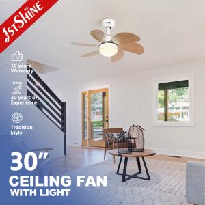 Wholesale Decorative Small LED Ceiling Fan Modern 6 Wood Blade Smart Remote Control from china suppliers
