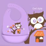 Purple Children'S Clothing Accessories Silicone Waterproof Feeding Bibs For