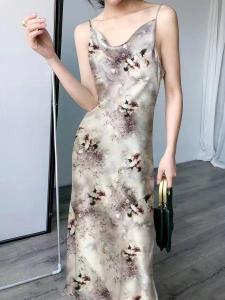 Wholesale 100% Natural Silk 20MM Stretch twill Anti-Wrinkle Static-free Willows shed tear Women Slim Fashion Dress and Scarf from china suppliers