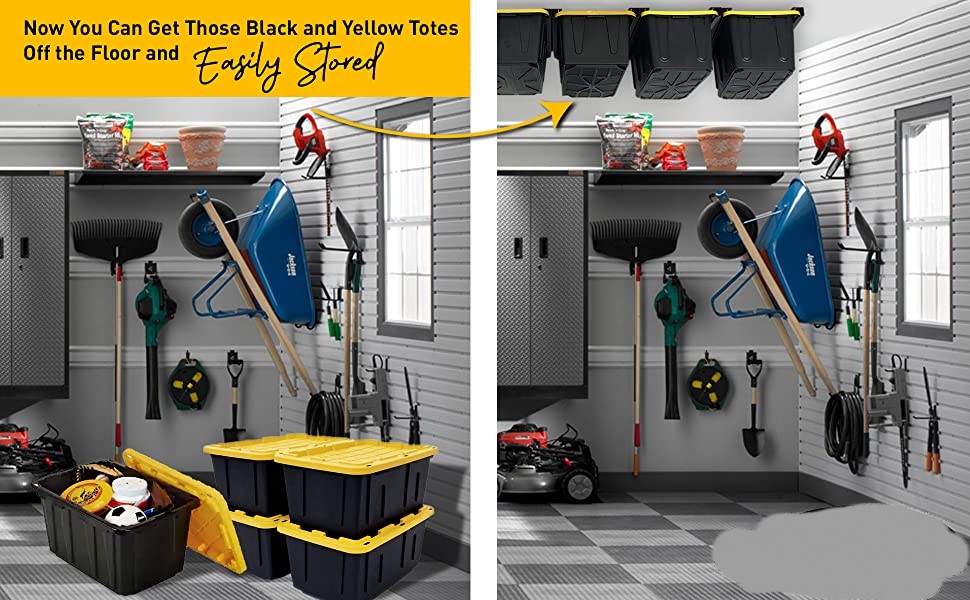 Adjustable Width Container Ceiling Mount Storage Rack for Functional Design Holders