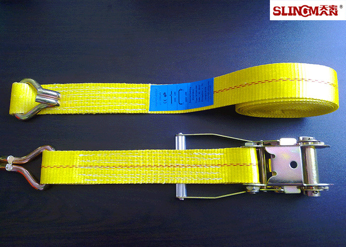 Self Tightening Ratchet Tie Down Straps With D Ring GS TUV Approved