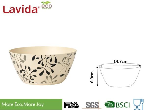 BBQ Picnic Natural Bamboo Fiber Food Serving Bowls Non - Odor With Fork And