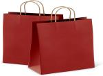 Gravure Printing White Brown Matt Paper Kraft Bags Bulk For Shopping