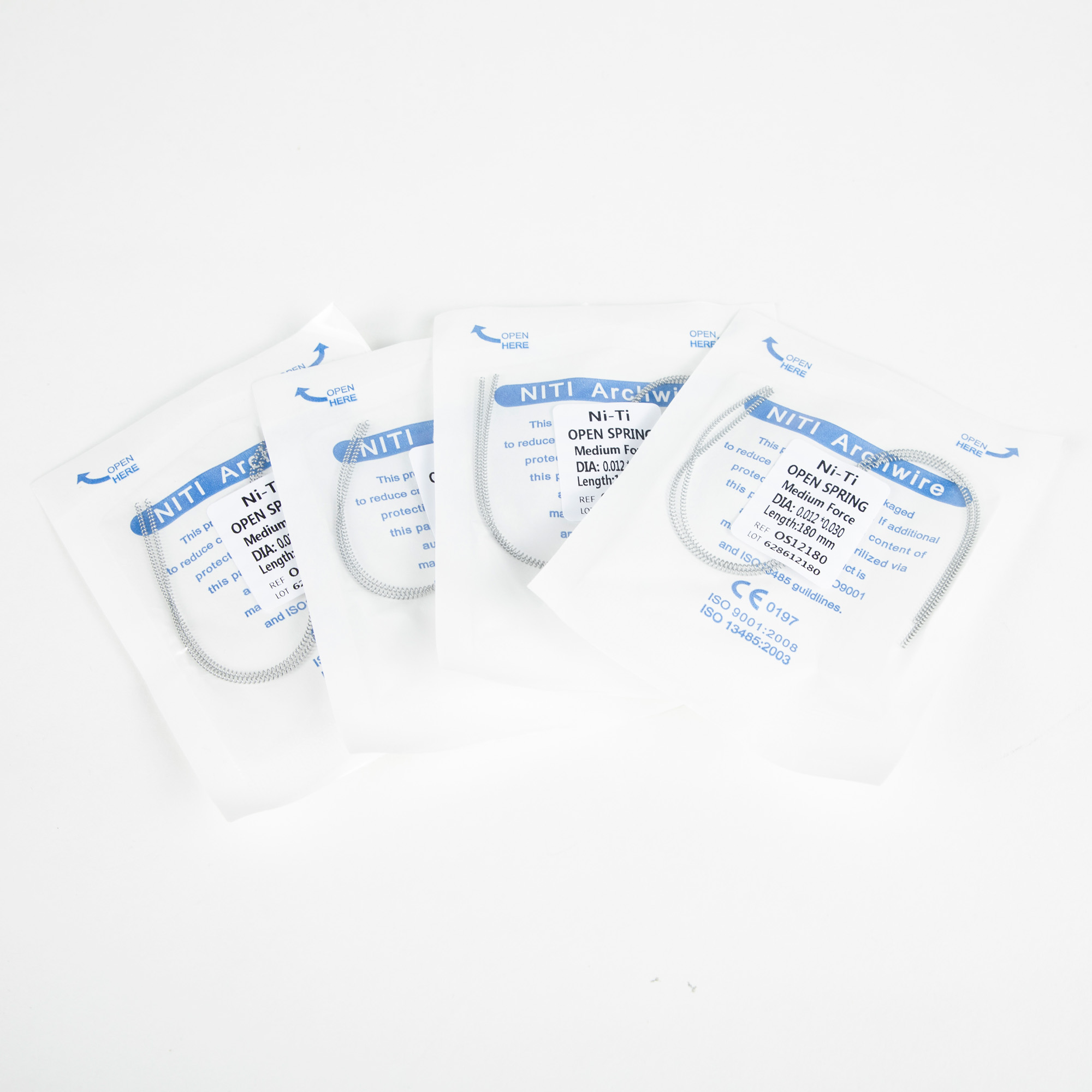 Flexible Sizing Metal Open Coil Spring for Orthodontic Treatment Fits Most Brackets