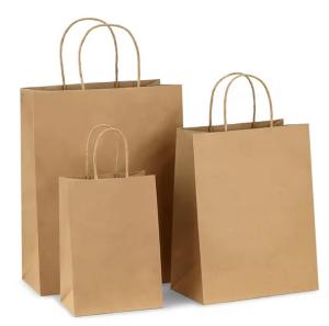 Wholesale Wholesale Custom luxury craft gift brown white packaging de papel printed shopping bag kraft paper bags with your logo from china suppliers