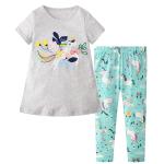 two piece Spring Children's Clothing Short Sleeved T-Shirt Trousers Sets