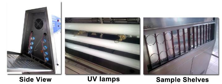 PID SSR Control QUV Accelerated Weathering Environmental Test Chamber With Stainless Steel Plate