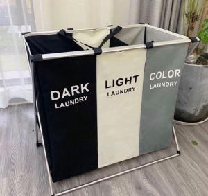 Wholesale White Kids Baby Cotton Canvas Fabric Storage Bin Dirty Cloth Toys Collecting Basket Foldable Custom Laundry Bags from china suppliers
