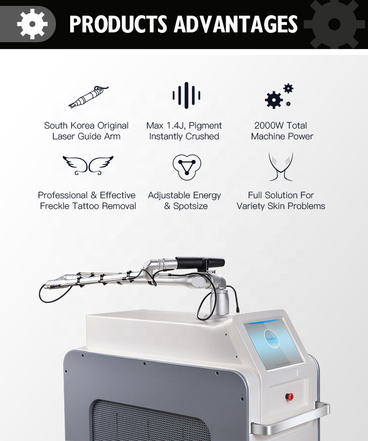 Freckle 2000J Q Switched ND YAG Laser Machine 532nm Semiconductor Cooling