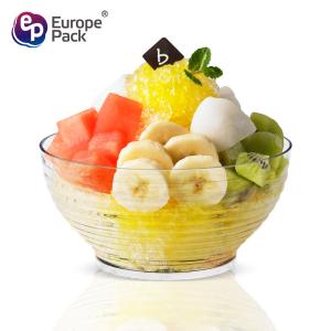 Wholesale Food grade high quality 90ml stripe design clear coconut bowl from china suppliers