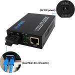 10/100/1000M Fiber Media Converter Dual Fiber Single Mode 1310nm 20km SC