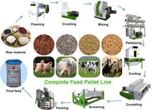 Wholesale 2 - 12mm Pellet Size Feed Pellet Production Line Automatic Grade For Poultry from china suppliers