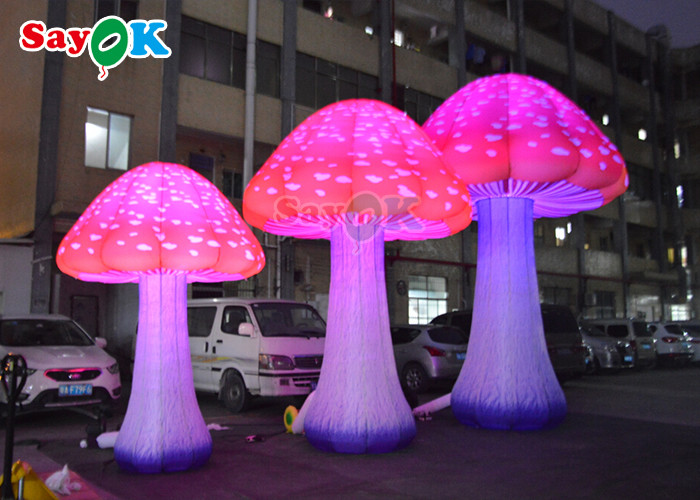 Red Giant Inflatable Mushroom Model For Wonderland Party Event Decoration